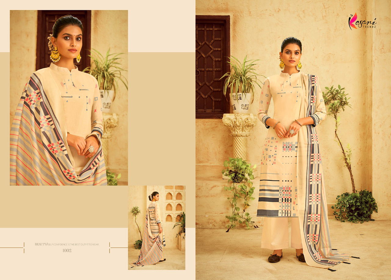 Kesari Alisha Wholesale Printed Cotton Dress Material Catalog